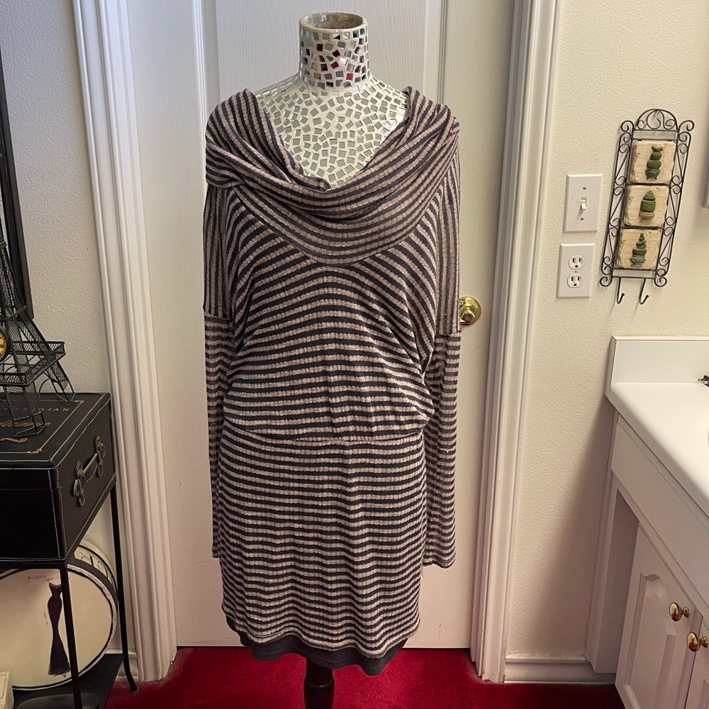 Cowl Neck Long Sleeve Dress